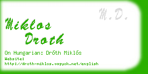 miklos droth business card